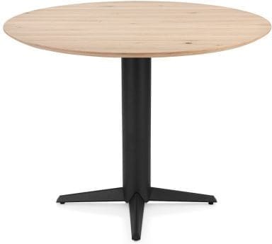 Henders & Hazel Caletta Bartafel rond 120 cm. - eiken blad - centrale teenpoot rough off black - natural Naturel Eettafel