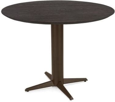 Henders & Hazel Caletta Bartafel rond 120 cm. - eiken blad - centrale teenpoot steelbrown - basalt Bruin Eettafel