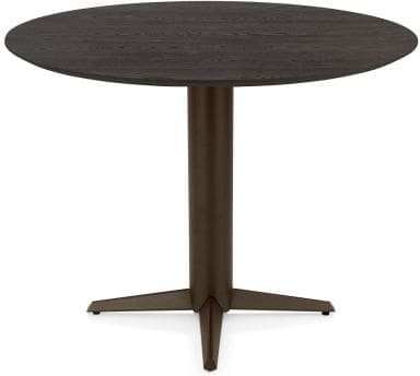 Henders & Hazel Caletta Bartafel rond 120 cm. - eiken blad - centrale teenpoot steelbrown - basalt Bruin Eettafel