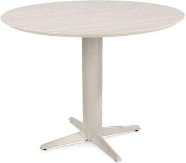 Henders & Hazel Caletta Bartafel rond 120 cm. - hpl primo laminato blad - centrale teenpoot crème - travertin Beige|Wit Eettafel