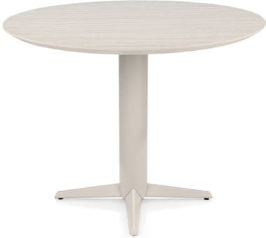 Henders & Hazel Caletta Bartafel rond 120 cm. - hpl primo laminato blad - centrale teenpoot crème - travertin Beige|Wit Eettafel