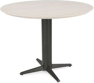 Henders & Hazel Caletta Bartafel rond 120 cm. - hpl primo laminato blad - centrale teenpoot graphiet - travertin Beige|Wit Eettafel