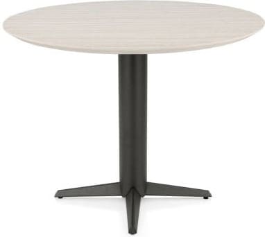 Henders & Hazel Caletta Bartafel rond 120 cm. - hpl primo laminato blad - centrale teenpoot graphiet - travertin Beige|Wit Eettafel