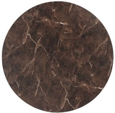 Henders & Hazel Caletta Bartafel rond 120 cm. - hpl primo laminato blad - centrale teenpoot rough off black - marble brown Eettafel