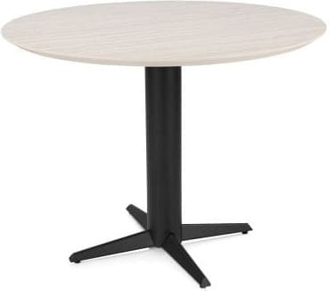 Henders & Hazel Caletta Bartafel rond 120 cm. - hpl primo laminato blad - centrale teenpoot rough off black - travertin Beige|Wit Eettafel