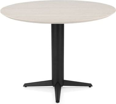 Henders & Hazel Caletta Bartafel rond 120 cm. - hpl primo laminato blad - centrale teenpoot rough off black - travertin Beige|Wit Eettafel