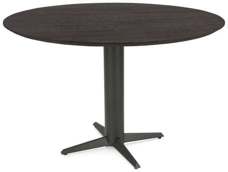 Henders & Hazel Caletta Bartafel rond 150 cm. - eiken blad - centrale teenpoot graphiet - basalt Bruin Eettafel