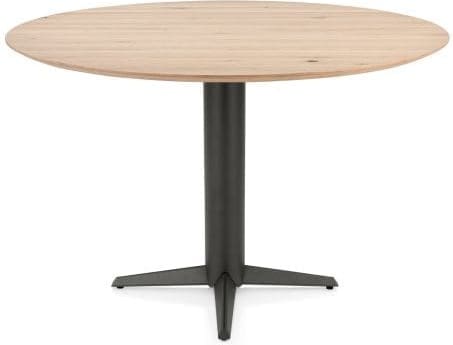 Henders & Hazel Caletta Bartafel rond 150 cm. - eiken blad - centrale teenpoot graphiet - natural Naturel Eettafel