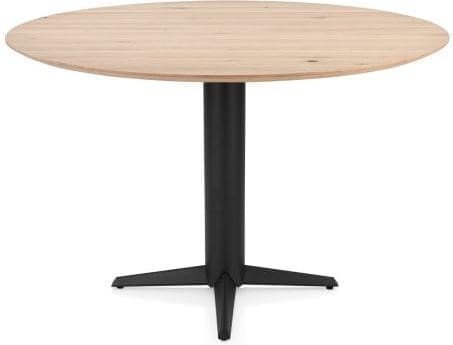 Henders & Hazel Caletta Bartafel rond 150 cm. - eiken blad - centrale teenpoot rough off black - natural Naturel Eettafel