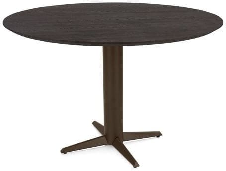 Henders & Hazel Caletta Bartafel rond 150 cm. - eiken blad - centrale teenpoot steelbrown - basalt Bruin Eettafel
