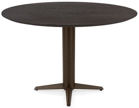 Henders & Hazel Caletta Bartafel rond 150 cm. - eiken blad - centrale teenpoot steelbrown - basalt Bruin Eettafel