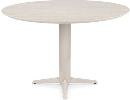 Henders & Hazel Caletta Bartafel rond 150 cm. - hpl primo laminato blad - centrale teenpoot crème - travertin Beige|Wit Eettafel