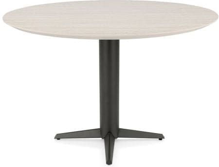 Henders & Hazel Caletta Bartafel rond 150 cm. - hpl primo laminato blad - centrale teenpoot graphiet - travertin Beige|Wit Eettafel
