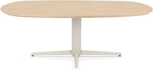 Henders & Hazel Caletta Eetkamertafel ovaal 210 x 100 cm. - eiken blad - centrale teenpoot crème - natural Naturel Eettafel