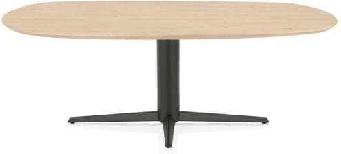 Henders & Hazel Caletta Eetkamertafel ovaal 210 x 100 cm. - eiken blad - centrale teenpoot graphiet - natural Naturel Eettafel