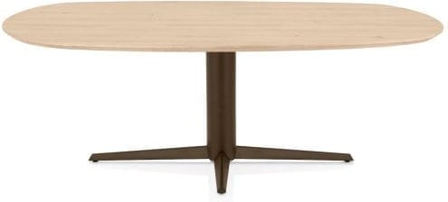 Henders & Hazel Caletta Eetkamertafel ovaal 210 x 100 cm. - eiken blad - centrale teenpoot steelbrown - natural Naturel Eettafel