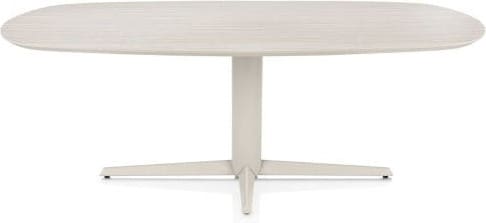 Henders & Hazel Caletta Eetkamertafel ovaal 210 x 100 cm. - hpl primo laminato blad - centrale teenpoot crème - travertin Beige|Wit Eettafel