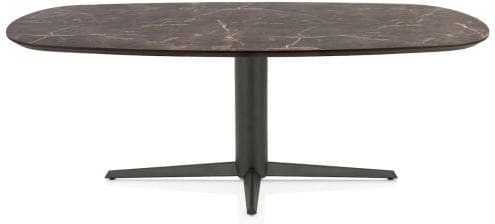Henders & Hazel Caletta Eetkamertafel ovaal 210 x 100 cm. - hpl primo laminato blad - centrale teenpoot graphiet - middenbruin Eettafel