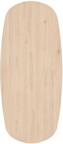 Henders & Hazel Caletta Eetkamertafel ovaal 240 x 105 cm. - eiken blad - centrale kruispoot crème - natural Naturel Eettafel
