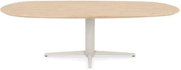 Henders & Hazel Caletta Eetkamertafel ovaal 240 x 105 cm. - eiken blad - centrale teenpoot crème - natural Naturel Eettafel
