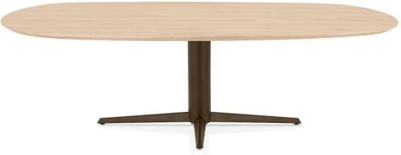 Henders & Hazel Caletta Eetkamertafel ovaal 240 x 105 cm. - eiken blad - centrale teenpoot steelbrown - natural Naturel Eettafel