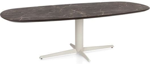 Henders & Hazel Caletta Eetkamertafel ovaal 240 x 105 cm. - hpl primo laminato blad - centrale teenpoot crème - middenbruin Eettafel