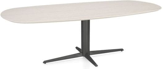 Henders & Hazel Caletta Eetkamertafel ovaal 240 x 105 cm. - hpl primo laminato blad - centrale teenpoot graphiet - travertin Beige|Wit Eettafel