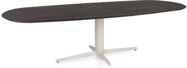 Henders & Hazel Caletta Eetkamertafel ovaal 270 x 110 cm. - eiken blad - centrale teenpoot crème - burned antique silver Bruin Eettafel