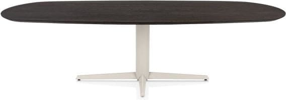 Henders & Hazel Caletta Eetkamertafel ovaal 270 x 110 cm. - eiken blad - centrale teenpoot crème - burned antique silver Bruin Eettafel