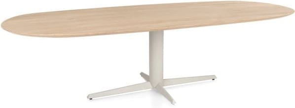 Henders & Hazel Caletta Eetkamertafel ovaal 270 x 110 cm. - eiken blad - centrale teenpoot crème - natural Naturel Eettafel