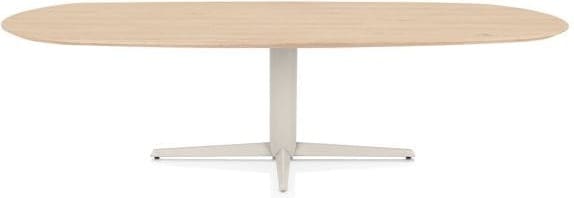 Henders & Hazel Caletta Eetkamertafel ovaal 270 x 110 cm. - eiken blad - centrale teenpoot crème - natural Naturel Eettafel