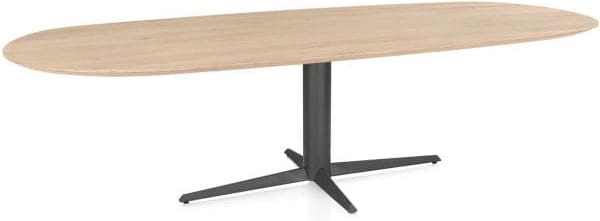 Henders & Hazel Caletta Eetkamertafel ovaal 270 x 110 cm. - eiken blad - centrale teenpoot graphiet - natural Naturel Eettafel