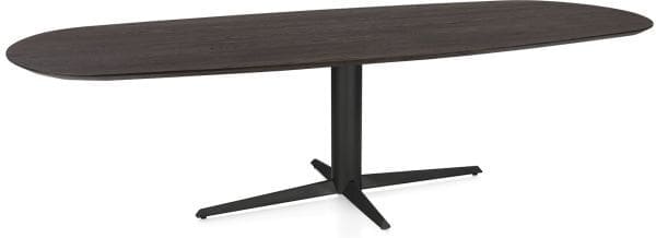 Henders & Hazel Caletta Eetkamertafel ovaal 270 x 110 cm. - eiken blad - centrale teenpoot rough off black - burned antique silver Bruin Eettafel
