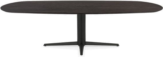 Henders & Hazel Caletta Eetkamertafel ovaal 270 x 110 cm. - eiken blad - centrale teenpoot rough off black - burned antique silver Bruin Eettafel