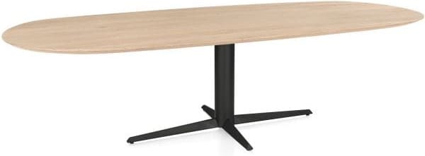 Henders & Hazel Caletta Eetkamertafel ovaal 270 x 110 cm. - eiken blad - centrale teenpoot rough off black - natural Naturel Eettafel
