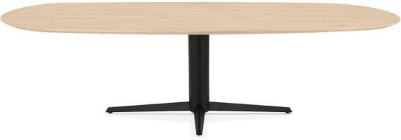 Henders & Hazel Caletta Eetkamertafel ovaal 270 x 110 cm. - eiken blad - centrale teenpoot rough off black - natural Naturel Eettafel