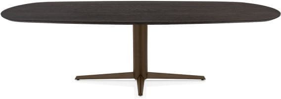 Henders & Hazel Caletta Eetkamertafel ovaal 270 x 110 cm. - eiken blad - centrale teenpoot steelbrown - burned antique silver Bruin Eettafel