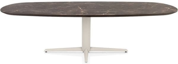 Henders & Hazel Caletta Eetkamertafel ovaal 270 x 110 cm. - hpl primo laminato blad - centrale teenpoot crème - middenbruin Eettafel