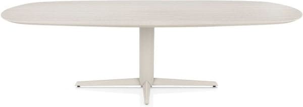 Henders & Hazel Caletta Eetkamertafel ovaal 270 x 110 cm. - hpl primo laminato blad - centrale teenpoot crème - travertin Beige|Wit Eettafel
