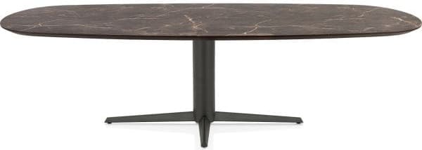 Henders & Hazel Caletta Eetkamertafel ovaal 270 x 110 cm. - hpl primo laminato blad - centrale teenpoot graphiet - middenbruin Eettafel
