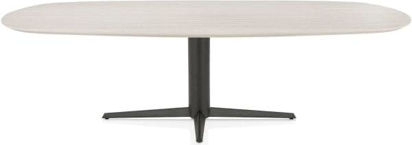 Henders & Hazel Caletta Eetkamertafel ovaal 270 x 110 cm. - hpl primo laminato blad - centrale teenpoot graphiet - travertin Beige|Wit Eettafel