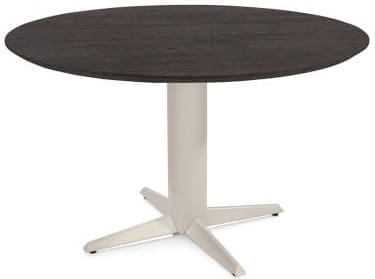 Henders & Hazel Caletta Eetkamertafel rond 120 cm. - eiken blad - centrale teenpoot crème - burned antique silver Bruin Eettafel