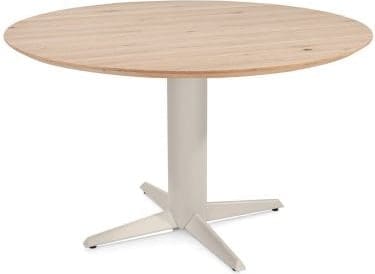 Henders & Hazel Caletta Eetkamertafel rond 120 cm. - eiken blad - centrale teenpoot crème - natural Naturel Eettafel