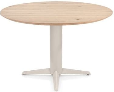 Henders & Hazel Caletta Eetkamertafel rond 120 cm. - eiken blad - centrale teenpoot crème - natural Naturel Eettafel