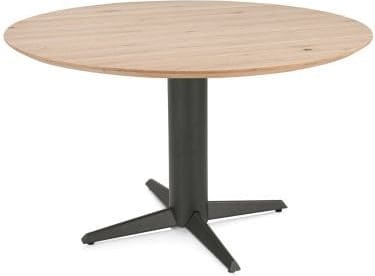 Henders & Hazel Caletta Eetkamertafel rond 120 cm. - eiken blad - centrale teenpoot graphiet - natural Naturel Eettafel