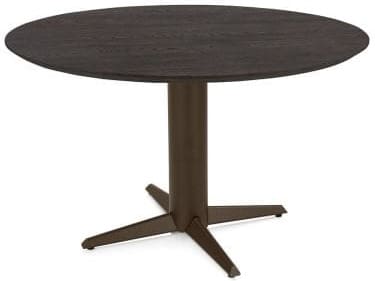 Henders & Hazel Caletta Eetkamertafel rond 120 cm. - eiken blad - centrale teenpoot steelbrown - burned antique silver Bruin Eettafel