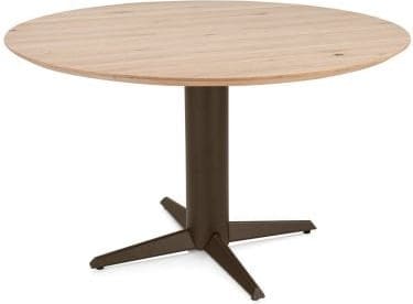 Henders & Hazel Caletta Eetkamertafel rond 120 cm. - eiken blad - centrale teenpoot steelbrown - natural Naturel Eettafel