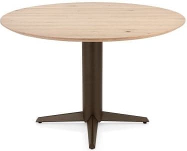 Henders & Hazel Caletta Eetkamertafel rond 120 cm. - eiken blad - centrale teenpoot steelbrown - natural Naturel Eettafel