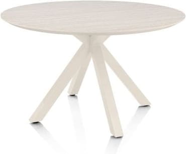 Henders & Hazel Caletta Eetkamertafel rond 120 cm. - hpl primo laminato blad - centrale kruispoot crème - travertin Beige|Wit Eettafel