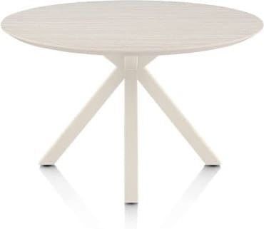 Henders & Hazel Caletta Eetkamertafel rond 120 cm. - hpl primo laminato blad - centrale kruispoot crème - travertin Beige|Wit Eettafel